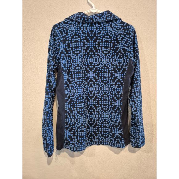 Columbia Women's Size Small Fleece 1/4 Zip Pullover Blue Geometric Pattern - Picture 2 of 7